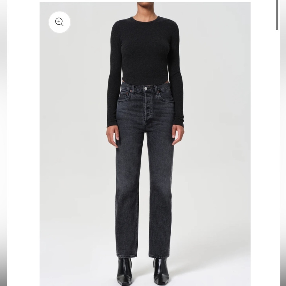 AGOLDE High Rise 90s Pinch Jean - Black - Size 25